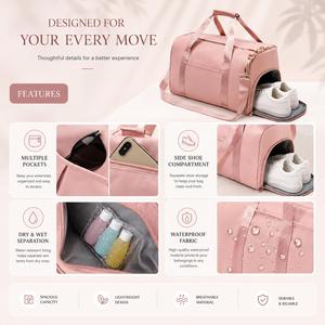 Custom Dry-Wet Separation <b>Sports</b> <b>Holdall</b> with Independent Shoe Pocket, Personalized Embroidered Gym Duffle Bag - Product Image 4