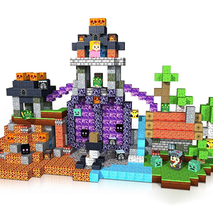 300 piezas 2,5 cm 2,0 cm Custom <span class=keywords><strong>Mine</strong></span> World bloques de construcción magnéticos juego de cubos magnéticos juguetes con imán fuerte - Product Image 1