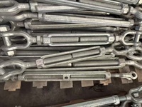 Tendeur de câble réglable en acier forgé à mâchoires, type US, corps ouvert, zingué, pour levage industriel lourd et applications marines