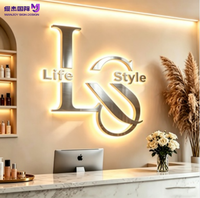 Lettres lumineuses 3D personnalisées en acier inoxydable de qualité supérieure, enseigne rétroéclairée à LED avec halo inversé, logo mural pour entreprise, décoration commerciale