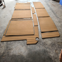 Tapis de pont en mousse EVA imitation teck pour plateforme de bain et cockpit de bateau Bayliner 4550 de 1987, style SeaDek MarineMat, auto-adhésif