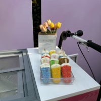 Gerobak Pendingin Bergerak Seri Pink Berbahan Aluminium untuk Penjualan Es Krim, Makanan Ringan, dan Operasi Makanan Cepat Saji Bergerak