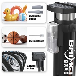 <span class=keywords><strong>Pompe</strong></span> à pied portable Baimei haute pression en acier pour pneus de vélo – <span class=keywords><strong>Pompe</strong></span> à air tendance pour vélo - Product Image 3