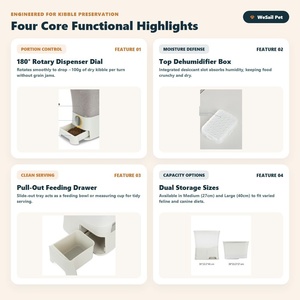 Contenedor de Plástico para Almacenamiento de Alimentos para Mascotas, Multifuncional, a Prueba de Humedad, Conserva la Frescura, Gran Capacidad - Product Image 2