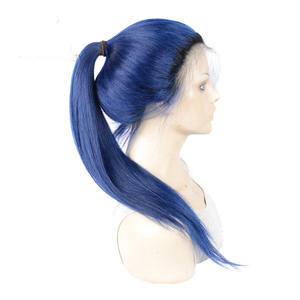 blue wig ponytail
