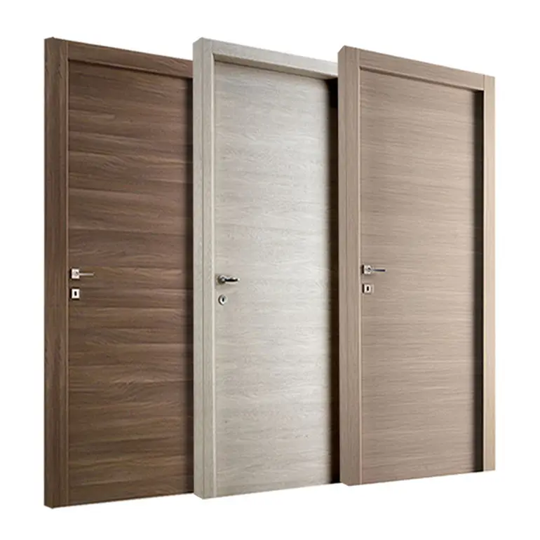 Porte intérieure de sécurité de chambre de haute qualité porte en bois contreplaqué design italien avec serrure