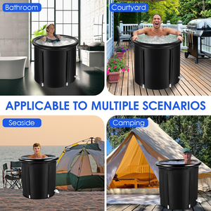 Baignoire à glace portable et légère en PVC avec couvercle et sac de rangement, durable pour la maison et les voyages, pour adultes, athlètes et utilisation en extérieur - Product Image 5