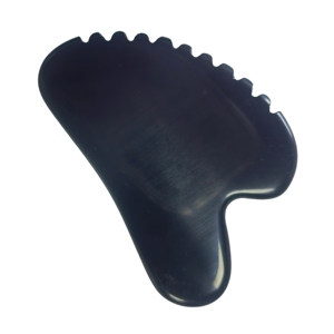 Outil de beauté Gua Sha en obsidienne dentelé, outil de massage pour la relaxation corporelle - Product Image 3