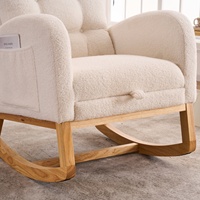 Fauteuil à bascule avec repose-pieds, dossier haut, pieds en bois, pour chambre à coucher et salon, 26,77 D x 38,36 L x 39,76 H pouces