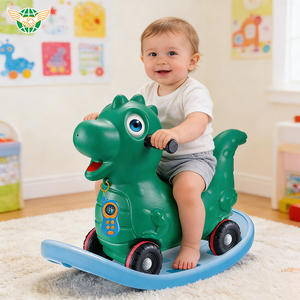 Детская машинка-каталка <span class=keywords><strong>2</strong></span>-в-1: большой мультяшный динозавр с качалкой и игрушечным телефоном - Product Image 4