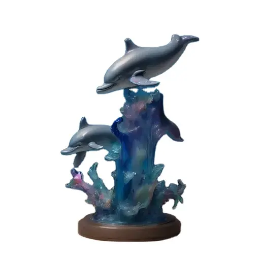 Custom resin dolphin figurine/Statue/sculpture, Custom polyresin animal figurine gift for Home & Garden Decoration