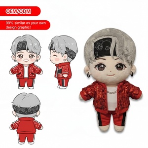 Peluches personnalisées avec logo, fabricant de jouets en peluche, veste à paillettes personnalisée pour idoles K-pop, faible MOQ, poupée en peluche. - Product Image 1