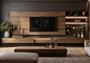 Deposito nascosto minimalista a parete legno <span class=keywords><strong>Tv</strong></span> unità Stand Set mobili moderni tavoli <span class=keywords><strong>Tv</strong></span> per soggiorno Villa Hotel - Product Image 5