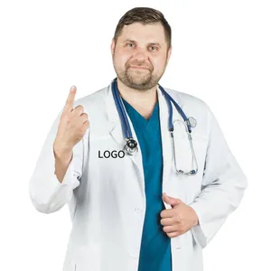 Logotipo personalizado Los médicos batas blancas usan uniformes para enfermeras en salones de belleza de alta gama laboratorios de médicos para hombres y mujeres