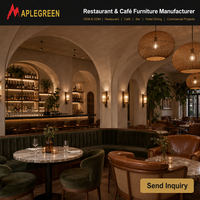 Ensemble de mobilier de restaurant personnalisé, banquettes modernes, table et chaises de café commercial, mobilier de salle à manger, café, hôtel, bar, design en bois