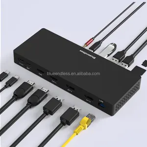 14合1坞站4外部监视器4K60HZ DP显示集线器坞站100W PD USB3.2数据