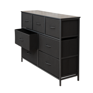 Modern 7-Drawer Fabric Dresser MDF Pine Wood Storage Cabinet <b>for</b> Living Room Bedroom - Product Image 1