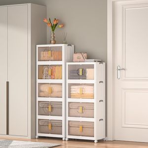 Inthetrend Collapsible Foldable <b>White</b> Modern PP+hips Plastic <b>Storage</b> <b>Cabinet</b> 1-3L Capacity 10kg Load 36x23x27cm Dimensions High - Product Image 4