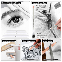 Xin Bowen – Kit de Dessin Professionnel en Bois 39 Pièces avec Crayons, Gommes, Papier et Accessoires Artistiques