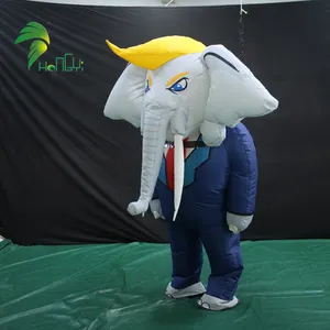 Nhà máy cung cấp Inflatable voi người đàn ông phù hợp với linh vật phim hoạt hình tùy chỉnh voi trang phục inflatables