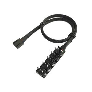 Hot Sale <b>Fan</b> 4Pin 1 Female to 5 Male Host <b>Case</b> PC Cooler Power Cable Socket HUB Cable for PWM Cooling <b>Fan</b> - Product Image 3