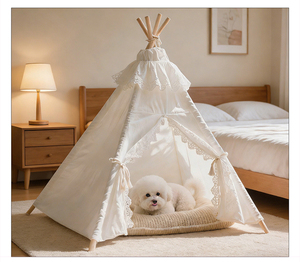 Cama <span class=keywords><strong>Tipi</strong></span> <span class=keywords><strong>para</strong></span> <span class=keywords><strong>Perros</strong></span> y Cachorros <span class=keywords><strong>para</strong></span> Todas las Estaciones con Disipación de Calor y Ventilación, Casas Portátiles y Cojín Grueso <span class=keywords><strong>para</strong></span> Mascotas - Product Image 1