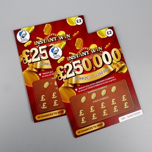 Nhà Sản Xuất Cmyk In Ấn Scratch Off Thẻ Xổ Số Xổ Số/Scratch Off Vé Tùy Chỉnh Ngay Lập Tức Giành Chiến Thắng Trò Chơi - Product Image 1