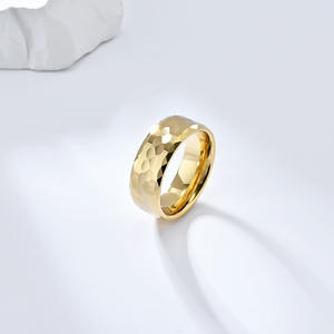 Tungsten Steel Men's <b>Rings</b> Geometric Design Black Gold Steel Color Scratch Resistant Fashion Jewelry Gift - Product Image 3