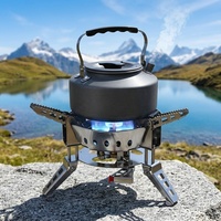 Réchaud à gaz de camping en métal durable, résistant au vent, brûleur portable, cuisinière légère pour la randonnée en plein air, les pique-niques