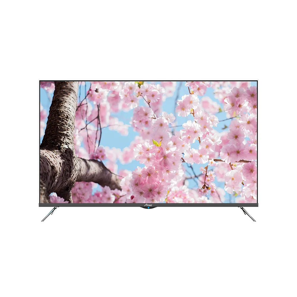Tv qled de 65 pulgadas de gran tamaño sin marco 4K pantalla plana inteligente panel LCD inteligente a prueba de explosiones LED TV diseño de moda Android TV