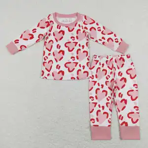 2023 rts abbigliamento da notte bambina san valentino stampa cuore pigiama bambini abbigliamento boutique per bambini