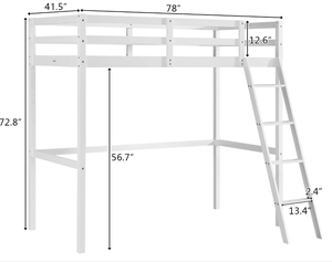 <span class=keywords><strong>Lit</strong></span> superposé en bois pour enfants, adolescents et adultes, <span class=keywords><strong>lit</strong></span> simple, pas besoin de sommier tapissier, <span class=keywords><strong>blanc</strong></span> - Product Image 2
