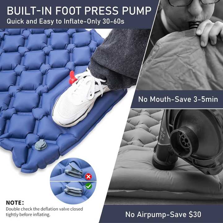 Backpake Deflatable Lightweight Camping Mattress - Portable & Self Inflatable