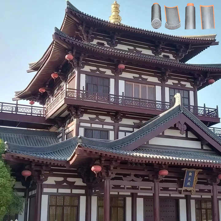古代唐風伝統中国庭園用テラコッタ屋根タイル - 耐熱・防水・耐久性