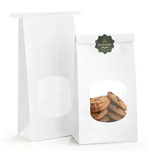 Groothandel Wax Kraft Papieren Zakken Franse Lange Toast Sandwich Bakkerij Bakken Brood Verpakking Met Doorzichtig Venster Voor Food Grade Verpakking