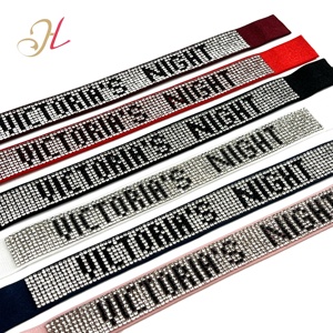 Shantou Bande Élastique Fabricant Personnalisé Nouvelle Arrivée Lettre Strass Bretelles Sangle <span class=keywords><strong>De</strong></span> <span class=keywords><strong>Soutien</strong></span>-<span class=keywords><strong>Gorge</strong></span> Antidérapante - Product Image 1