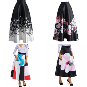 Nouvelle robe longue en satin PU de style bohème décontracté pour femmes avec imprimé floral toutes saisons - Product Image 3