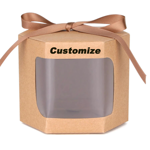MuShine Customized Clear Window Paper <strong>Boxes</strong> with Ribbon for Small Business Bakery <strong>Packaging</strong> of for Cookies Cakes <strong>Chocolates</strong> - Product Image 3
