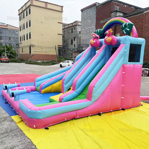 NewBlessing PVC House Water Slide Inflatable With <b>Trampoline</b> and Pool House Castle Water House NewBlessing P - Product Image 4