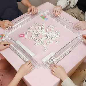 Ensemble de tuiles de mahjong américain de luxe en perles roses, 160 tuiles en acrylique brillantes, écologiques, résistantes <span class=keywords><strong>à</strong></span> l'eau, non toxiques, pour le divertissement - Product Image 5