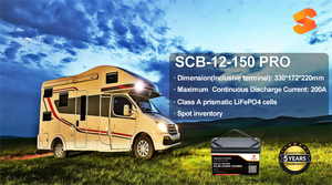 サプライション ディープサイクル 防水リチウムイオンバッテリーパック 12.8V 50Ah 100Ah 200Ah <span class=keywords><strong>300Ah</strong></span> セミソリッドステート LiFePO4 IP65保護 - Product Image 3