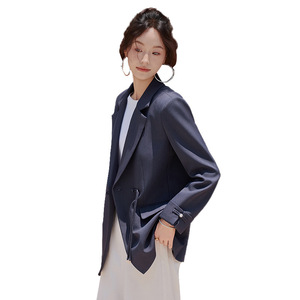 Women's Blazer Off White Solid Color Polyester Breathable Loose Fit Chinese Style Spring Autumn 2025 - Product Image 5