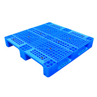 Palette en plastique bleue à capacité de charge dynamique allant de 1T à 1,5T, à entrée multi-fourches pour le stockage en rayonnage d'entrepôt et la manutention de marchandises