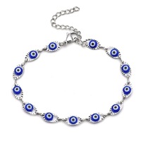 Bracelet à breloques en acier inoxydable multicolore émaillé œil de diable de qualité supérieure pour femmes, vente en gros