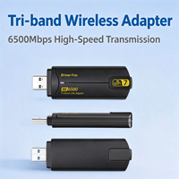 Adaptateur WiFi USB Tri-Bande WiFi7 2dBi BE6500 6500Mbps USB3.0 Carte Réseau Sans Fil Sans Pilote pour PC Portable