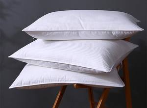 Bantal Kain Katun Satin Strip Lembut Kualitas <span class=keywords><strong>Hotel</strong></span> Bantal Mewah Alternatif Bulu Angsa untuk Tidur di <span class=keywords><strong>Hotel</strong></span> - Product Image 6