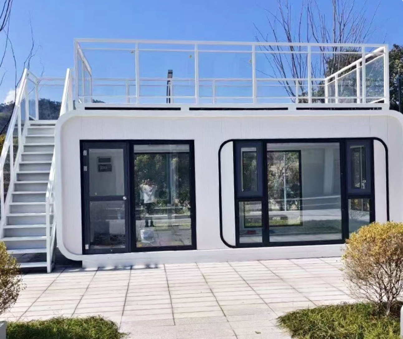 Modern Popular Prefab Capsule Hotel Granny Flat House Apple Pod Cabin With Bedroom Bathroom Kitchen 6