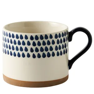 新产品北欧风格中国瓷可重复使用杯直茶杯釉下工艺4图案450毫升陶瓷咖啡杯