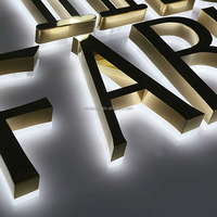 Letras de Canal Metálicas 3D Personalizadas con Retroiluminación LED para Exteriores, Letrero Comercial para Tienda, Impermeable, de Acero Inoxidable, con Logotipo de Marca Retroiluminado por LED