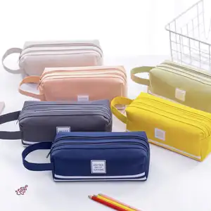 Gelory Stationery Pouch Pen Bag with Double Zipper Closure Office Pen Holder Organizer Stationery Bag Pencil Case 2024